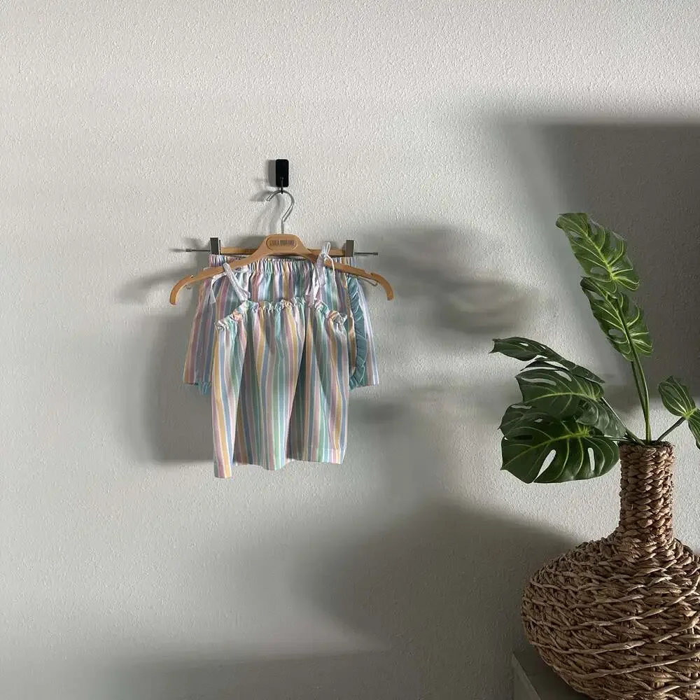 The Oaks Apparel Co. Tillie Tie Top & Evelyn Skort in Pretty Stripe Kids Size 4T
